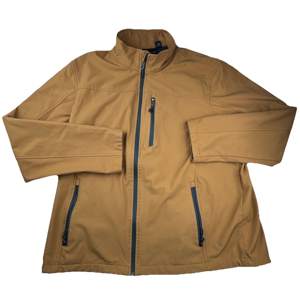 Swiss Tech Mens Softshell Jacket XL Copper Penny Brown Outdoor Hiking SM48601Y